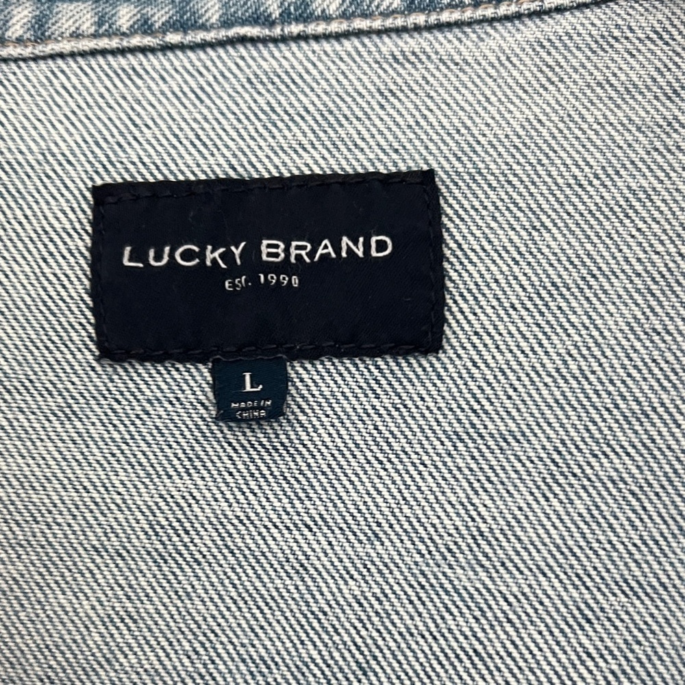Lucky Brand Light Blue Cropped Jean Jacket - Picture 3 of 4